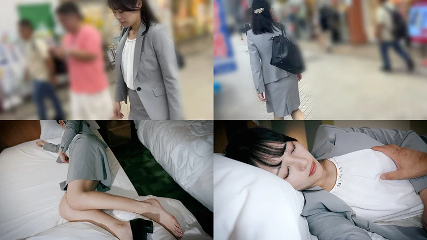 OLが寝てる隙に身体の部位を堪能しザーメン中出し！！