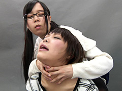 【エロ動画】初めてのレズは首絞め窒息 生駒はるな・中野翔子のSM凌辱エロ画像
