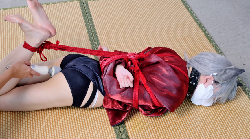 ライクラ水着姿で縛られるさあにゃたそ 画像8
