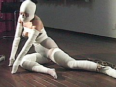 【エロ動画】包帯緊縛 妖美の白い猿轡のSM凌辱エロ画像