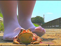 土で汚れたストッキング＆ナマ足でヒキガエルを踏み潰す サンプル画像11