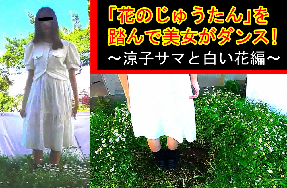 「花のじゅうたん」を踏んで美女がダンス！～涼子様と白い花編～