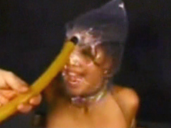 【エロ動画】乳首牽引 ビニール窒息 顔面拷問のSM凌辱エロ画像