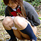 木陰の羞恥放尿