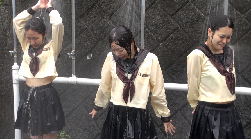 三つ巴制服シャワー 画像5