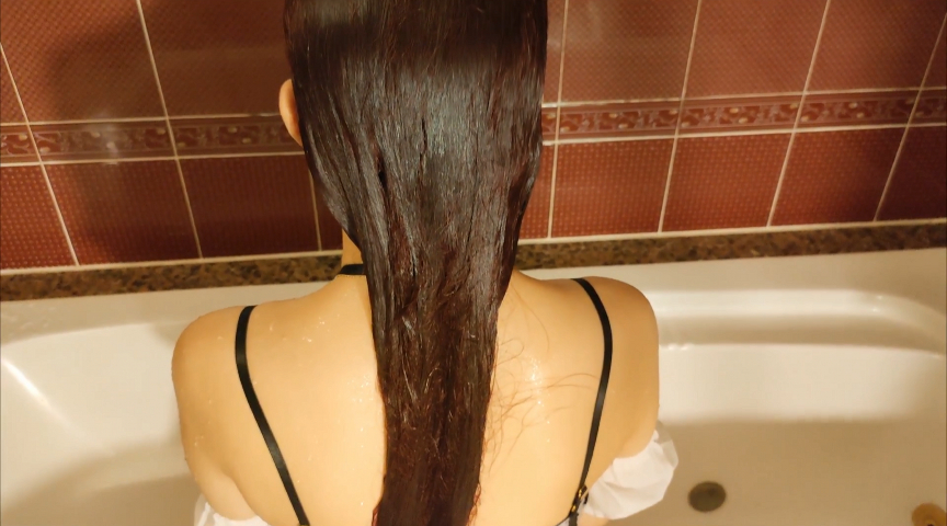 巻き髪ロングヘアキャバ嬢 オフモードシャンプー 画像5